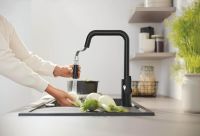 Vorschau: Grohe Start 2-in-1-Hybrid Küchenarmatur mit Spülbrause, schwarz matt