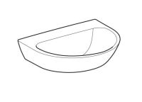 Vorschau: Geberit Renova Waschtisch ohne Hahnloch, ohne Überlauf, 60x45cm, weiß 500661011_2