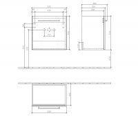 Vorschau: Villeroy&Boch Avento Waschtischunterschrank, Türanschlag rechts, Technische Beschreibung 