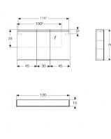 Vorschau: Geberit Option Spiegelschrank mit LED-Beleuchtung 3tlg. 120x70cm