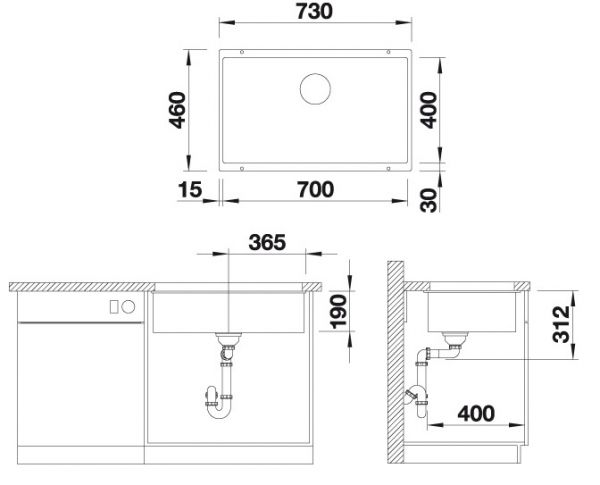 Blanco Subline 700-U Granitspüle SILGRANIT®