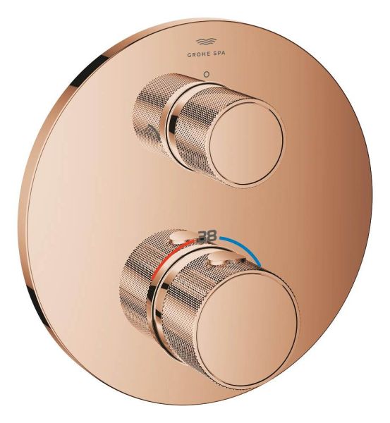 Grohe Atrio Thermostat-Brausebatterie, 2-Wege-Umstellung, Knopfbetätigung, warm sunset 24396DA0
