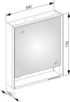 Vorschau: Keuco Royal Lumos Spiegelschrank für Wandvorbau, Türanschlag RECHTS, 65x73,5cm