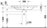 Vorschau: Duravit DuraStyle Waschtisch 100x48cm, mit Überlauf, ohne Wondergliss, weiß 2320100000