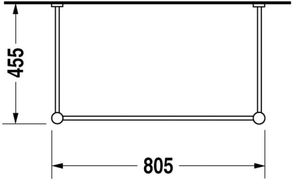 Duravit Vero Metallkonsole bodenstehendWandmontage zu Waschtisch 032985, chrom 0030711000