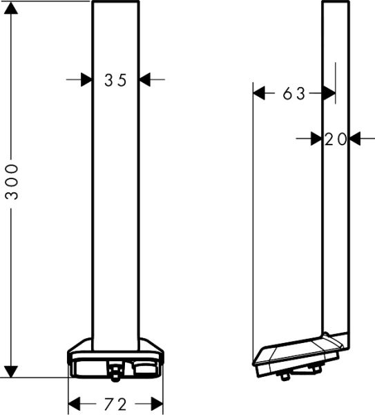 AXOR ShowerSphere Deckenanschluss 30cm für Duschkopf 1 Strahlart