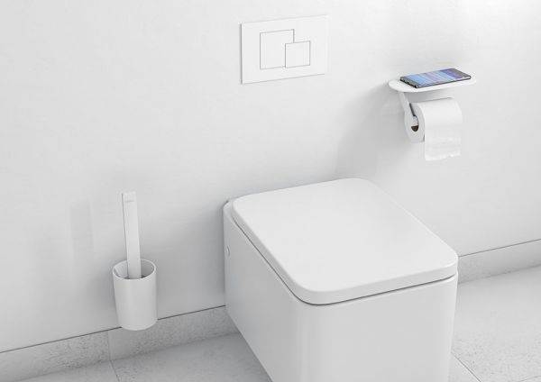 Hansgrohe WallStoris Toilettenpapierhalter mit Ablage, weiß matt 27928700