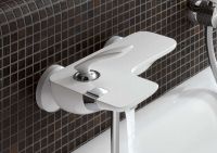 Kludi Balance Wannenfüll- und Brause-Einhandmischer, Aufputz, weiß/chrom 524459175