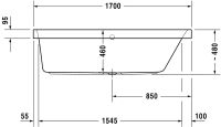 Vorschau: Duravit Happy D.2 Einbau-Badewanne rechteckig, Rückenschräge rechts, 170x70cm, weiß