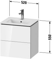 Vorschau: Duravit L-Cube Waschtischunterschrank wandhängend 52x42cm mit 2 Schubladen für ME by Starck 233653