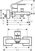 Vorschau: Hansgrohe Vernis Shape Einhebel-Wannenarmatur Aufputz, chrom