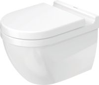 Vorschau: Duravit Starck 3 Wand-WC Set inkl. WC-Sitz mit Absenkautomatik, 54x37cm, oval, rimless, weiß 45270900A1