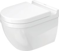 Vorschau: Duravit Starck 3 Wand-WC Set inkl. WC-Sitz mit Absenkautomatik, 54x37cm, oval, rimless, weiß 45270900A1