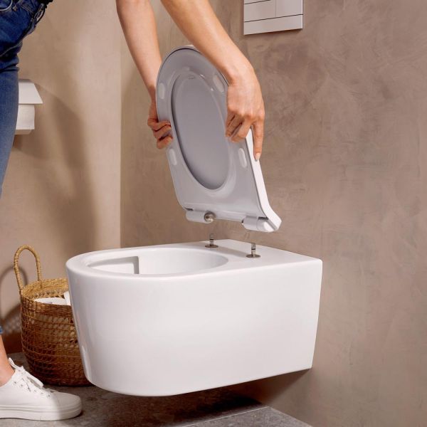 hansgrohe EluPura S Wand-WC Set 540 AquaHelix Flush mit WC-Sitz Slim SoftClose, weiß