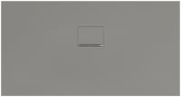 Villeroy&Boch Squaro Infinity Quaryl®-Duschwanne, lange Seite geschnitten an der Wand, 140x75cm, grey, UDQ1475SQI2BV-3S