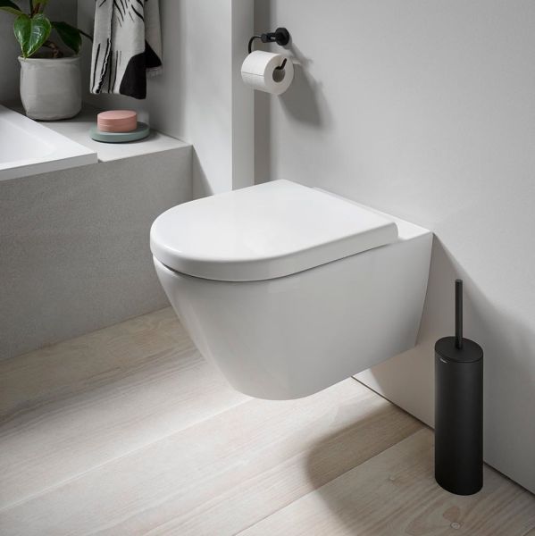 Duravit D-Code Toilettenbürstengarnitur bodenstehend, schwarz matt