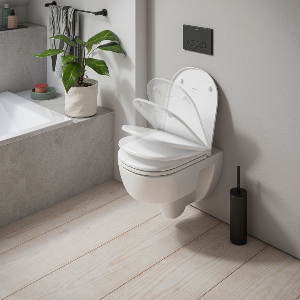 Duravit D-Code Wand-WC rimless Set mit SoftClose WC-Sitz 54x37cm, weiß 45130900A1