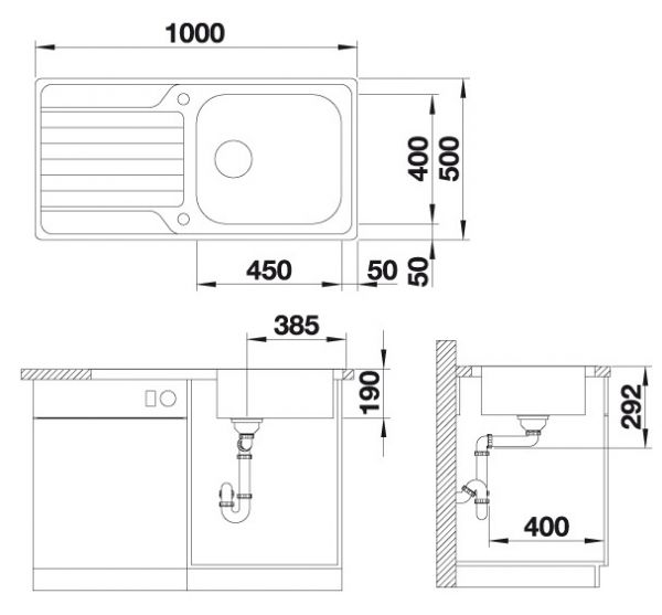 Blanco Dinas XL 6 S Edelstahlspüle mit Ablauffernbedienung, edelstahl bürstfinish