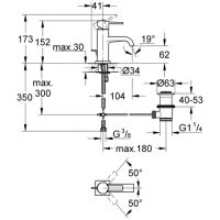 Vorschau: Grohe Allure Waschtischarmatur mit Ablaufgarnitur, M-Size, chrom