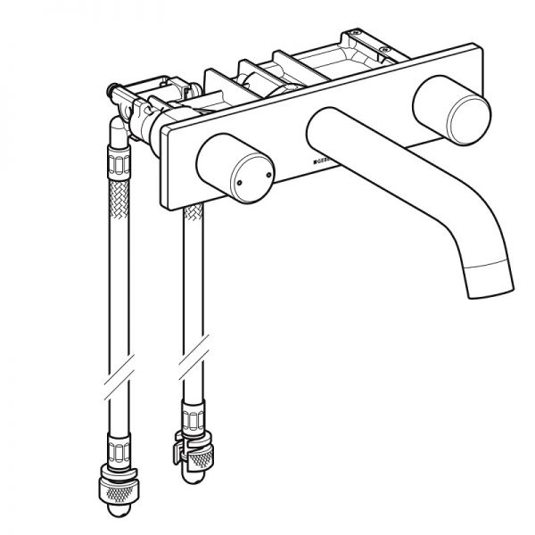 Geberit ONE Waschtischarmatur Wandmontage, Zweigriffmischer, für UP-Funktionsbox, chrom