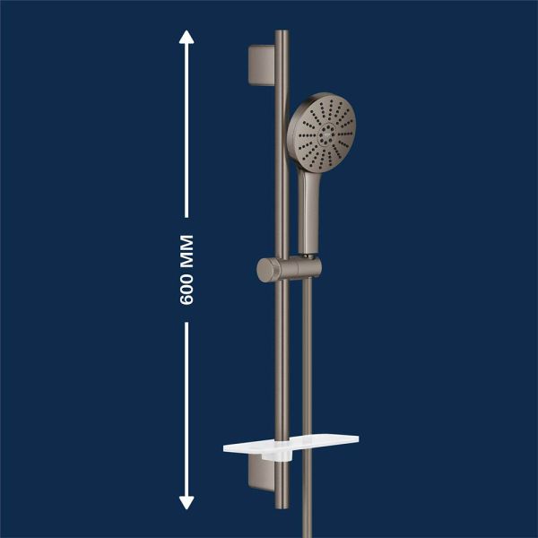 Grohe Vitalio Joy+ 120 Brausestangen-Set, 3 Strahlarten, hard graphite gebürstet
