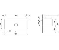 Vorschau: Laufen IL BAGNO ALESSI One Schubladenelement 1200, Ausschnitt Mitte, zu WT H818975/6/7/8