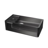 Vorschau: RIHO Solid Frosted Tiny Wash Handwaschbecken, Hahnloch links