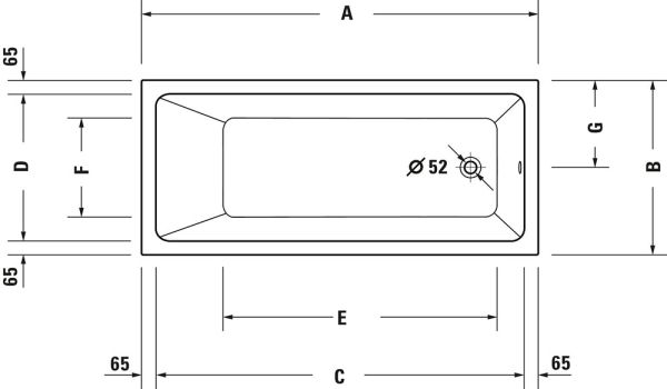 Duravit No.1 Rechteck-Badewanne 180x80cm, weiß