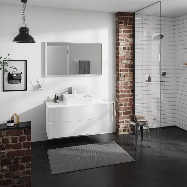 Hansgrohe Xevolos E Waschtischunterschrank 118x55cm für Aufsatzwaschtisch mit Konsole, 2 Schubkästen