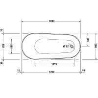 Vorschau: Duravit DuraFaro freistehende ovale Badewanne 180x80cm, weiß 700568000000000