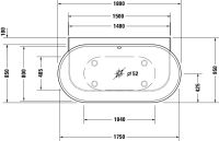 Vorschau: Duravit Luv Vorwand-Badewanne oval 180x95cm, weiß