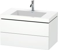 Vorschau: Duravit L-Cube c-bonded Set 80x48cm mit Vero Air Waschtisch mit 2 Schubladen, mit Hahnloch weiß matt LC6927O1818