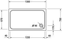 Vorschau: Duravit D-Code Duschwanne rechteckig 75x130cm, Sanitäracryl, weiß