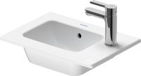 Vorschau: Duravit ME by Starck Handwaschbecken rechteckig 43x30cm, mit Hahnloch, mit Überlauf, weiß seidenmatt