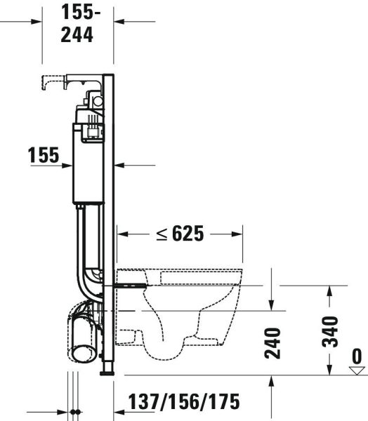 Duravit DuraSystem Installationselement Trockenbau für WC Standard, 50x115cm