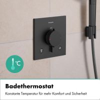 Vorschau: hansgrohe Ecostat Comfort E Thermostat mit Sicherungskombination, brushed black chrome