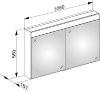 Vorschau: Keuco Edition 400 Spiegelschrank DALI-steuerbar für Wandvorbau, 106x65cm