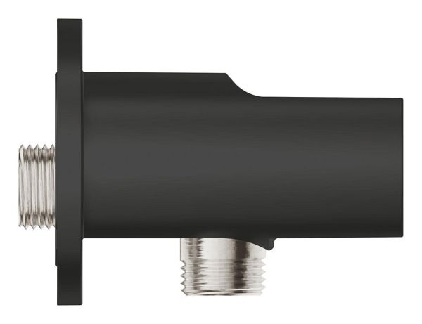 Grohe Precision Duschsystem rund mit Thermostat, Vitalio Comfort Kopfbrause, schwarz matt