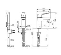 Vorschau: Hansa Hansacare Waschtisch-Einhand-Einlochbatterie mit Funktionsbrause, chrom