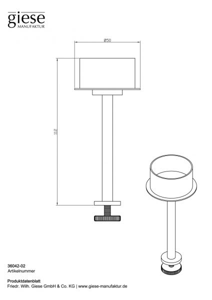 Giese Flatbord Teelichthalter mit Befestigungsschraube, chrom