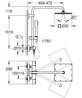 Vorschau: Grohe Vitalio Joy System 230 Duschsystem mit Thermostatbatterie für die Wandmontage, chrom 26365000 3