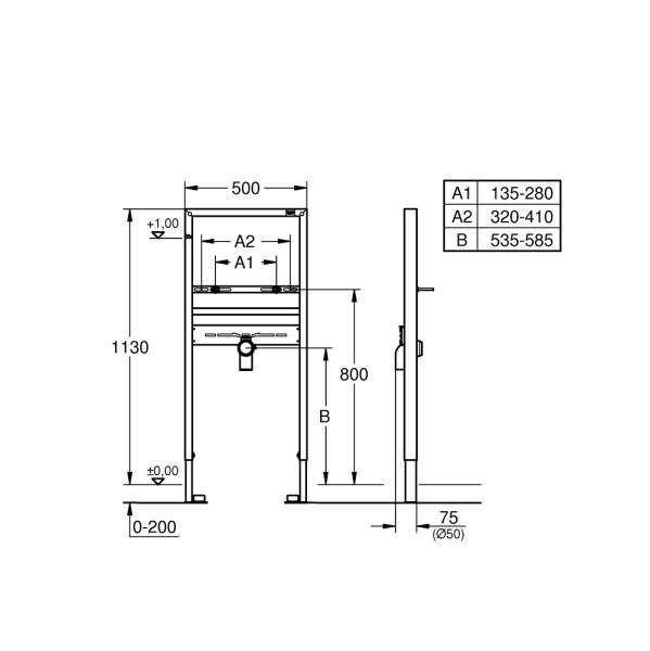 Grohe Rapid SL Element für Waschtisch, für Einlochbatterie