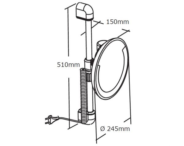 Provex Relax Rasier- und Kosmetikspiegel mit Beleuchtung, Wandmontage RE01