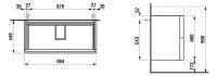 Vorschau: Kartell by Laufen Waschtischunterbau 99cm, 2 Schubladen, techn. Zeichnung