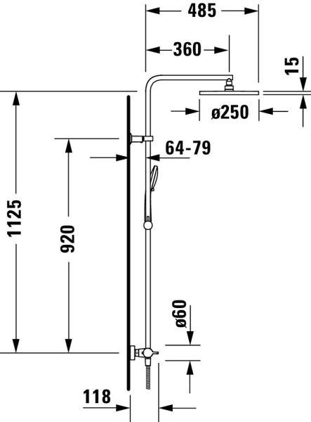 Duravit B.1 Shower System/Duschsystem mit Brausethermostat, chrom