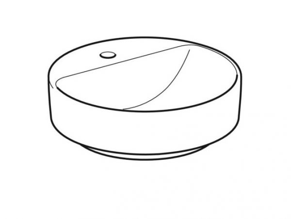 Geberit VariForm Aufsatzwaschtisch mit 1 Hahnloch ohne Überlauf, rund, weiß 500770012_0