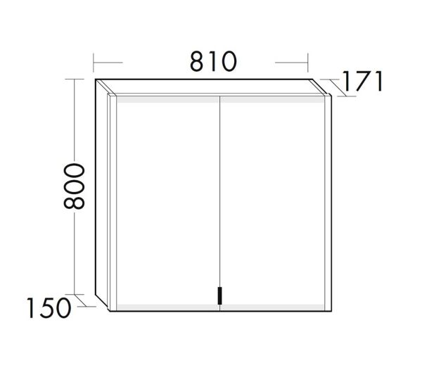 Burgbad rl20 Spiegelschrank 81x80cm mit Klarglas Lichtrahmen, Wandeinbau