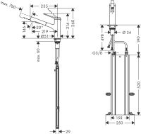 Vorschau: Hansgrohe Zesis M33 Küchenarmatur 2 Strahl. sBox edelstahl 74821800