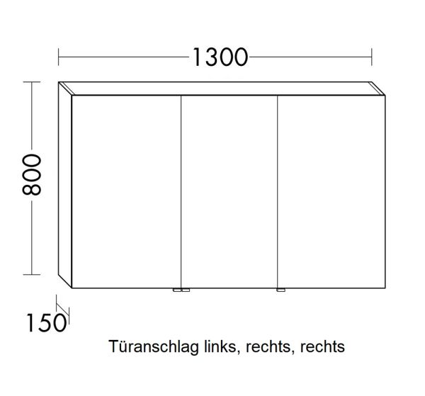 Burgbad Sys30 Spiegelschrank 130x80cm, ohne Beleuchtung