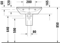 Vorschau: Duravit D-Neo Waschtisch rechteckig 60x44cm, mit Hahnloch und Überlauf, mit WonderGliss, weiß